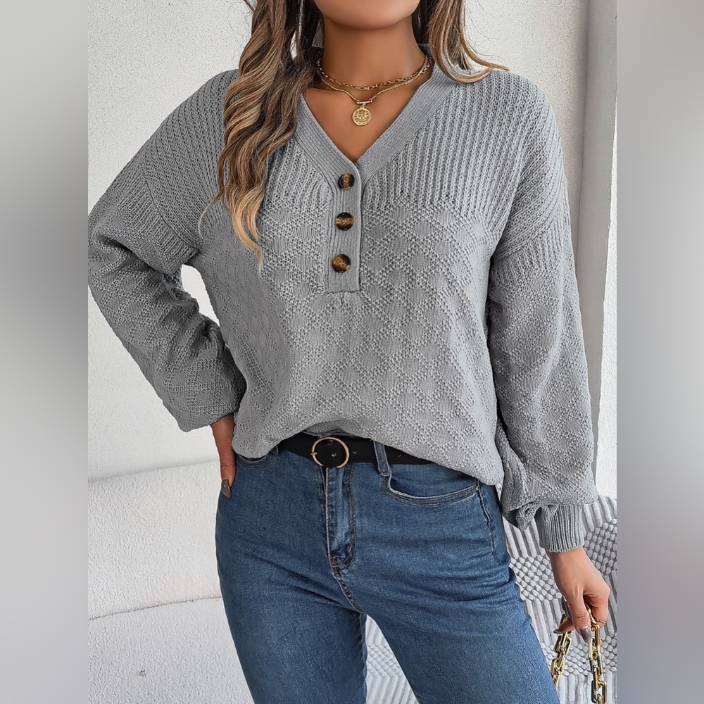 Half Way There Women’s Buttoned Sweater